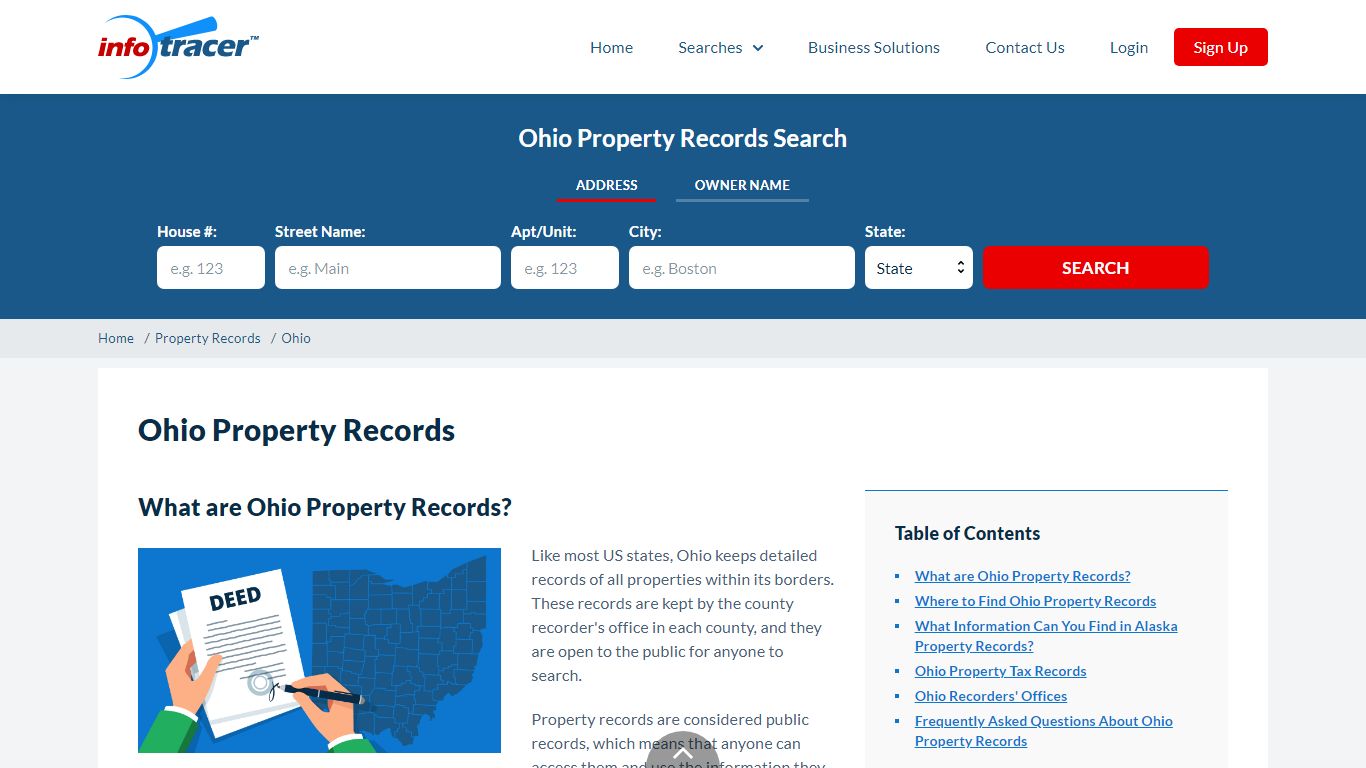 Ohio Property Records - Search Owners, Title, Tax and Deeds - InfoTracer